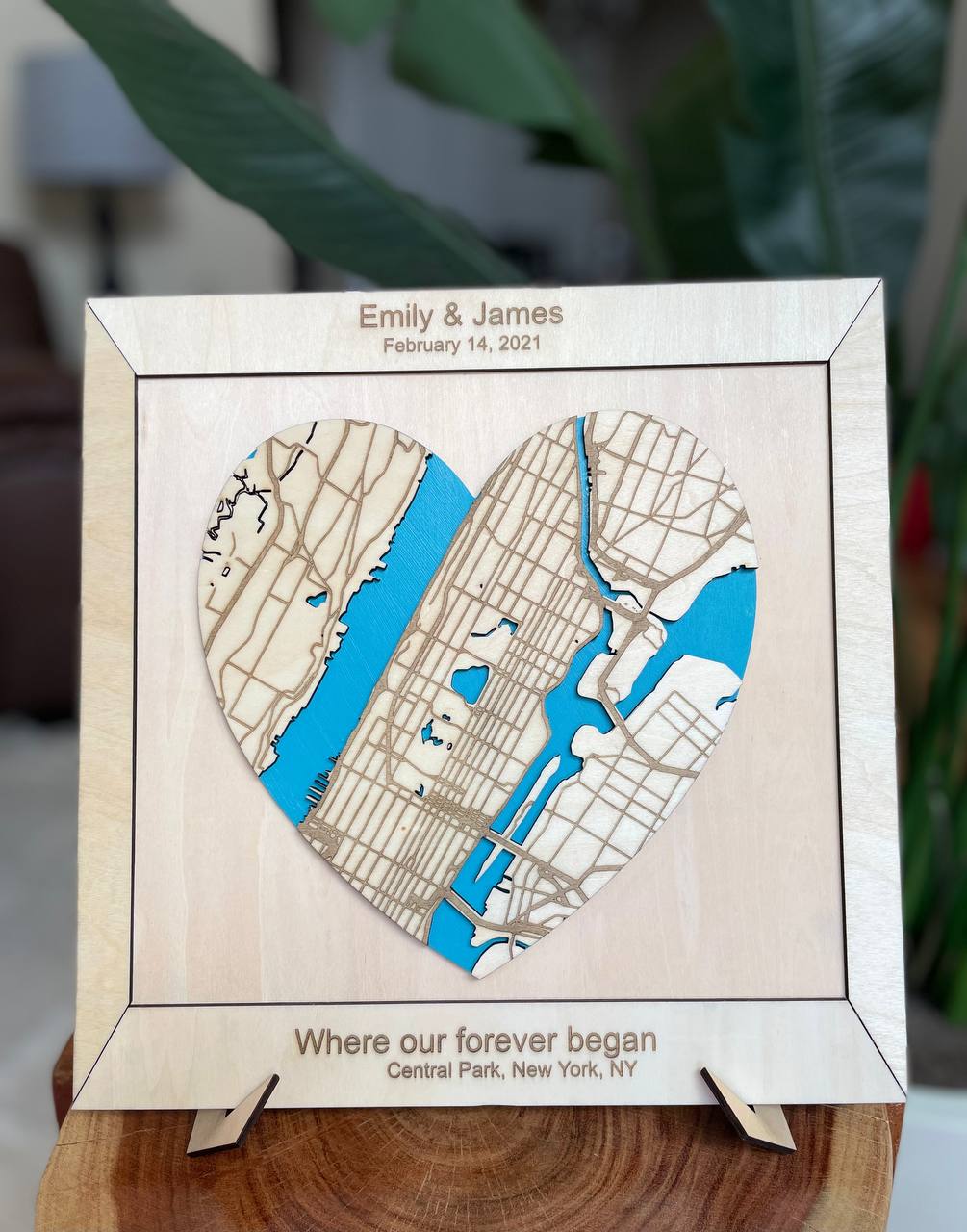 Where It All Began Couples Travel Map, Location Wooden Framed Wall Art, Custom Wedding Anniversary Gifts for Couple, Valentine's Day Gifts