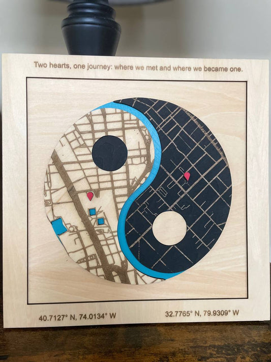 Couple’s Love Map – Personalized Wall Art for Anniversaries or Weddings