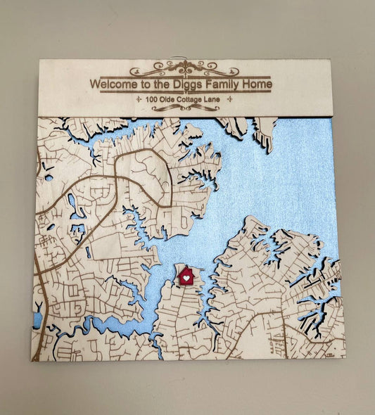 3D City Maps, Custom City Map Engraved on Wood, Any City Map Wood Wall Art