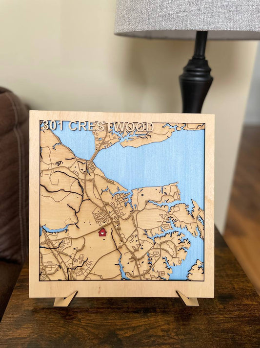 Couples’ First Home Gift – Custom Map for New Beginnings